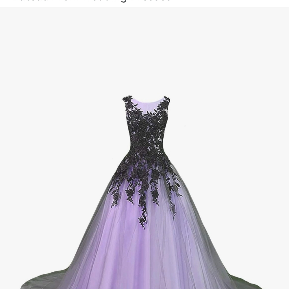 Kivari Lavender and Black Lace Gothic Wedding Dress